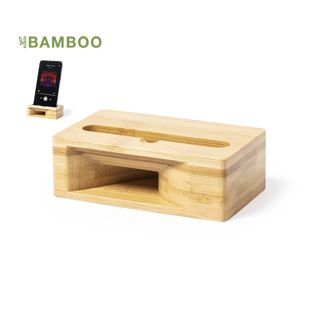 Support pour smartphone en bambou avec amplificateur de son SUIJIN