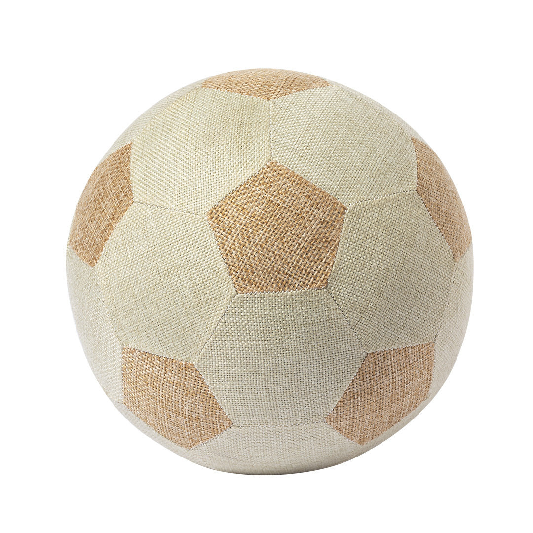 Ballon de football style vintage taille 5 en polyester et PVC, couleurs naturelle et marron, avec sachet