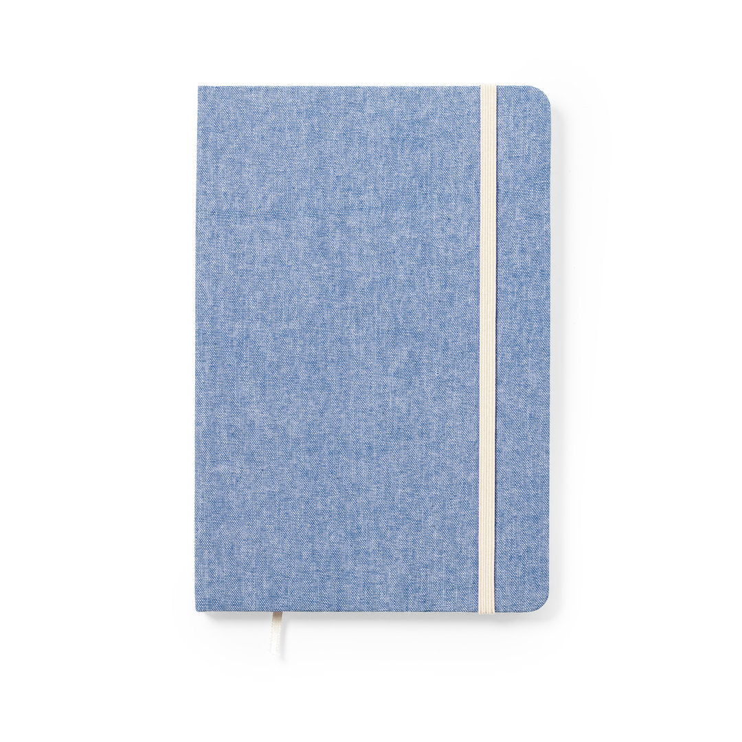 Bloc notes 100 feuilles, 100% coton recyclé CHANCY bleu