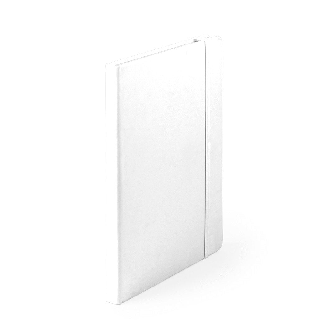 Bloc notes 100 feuilles couverture rigide en similicuir CILUXLIN blanc