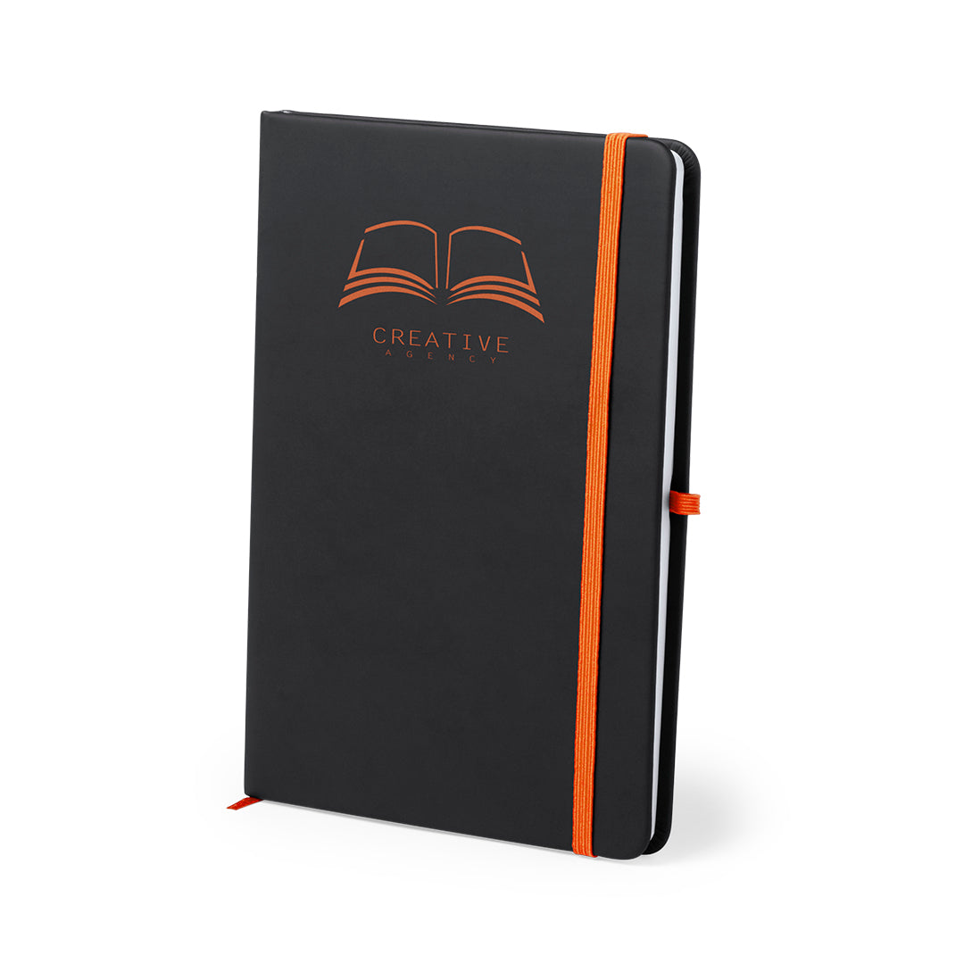 Bloc notes 100 feuilles, couverture rigide en similicuir KEFRON orange