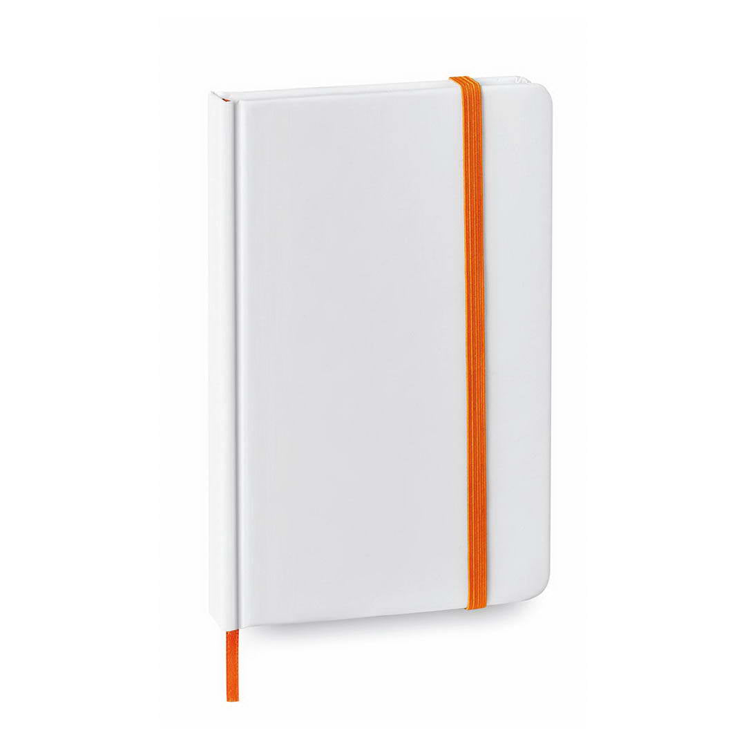 Bloc notes 80 feuilles avec couverture rigide en carton YAKIS blanc et orange