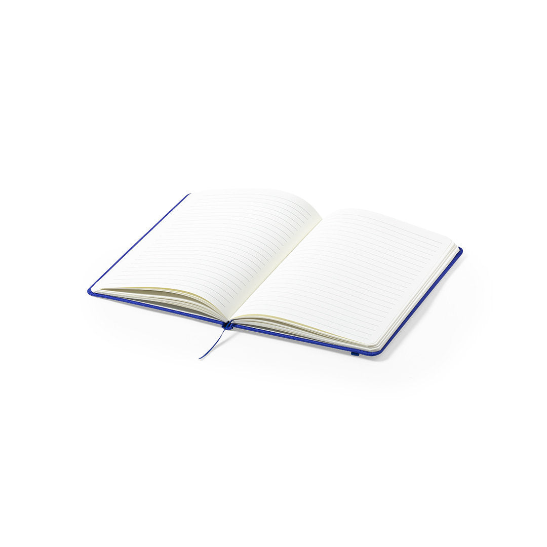 Bloc notes, 80 feuilles, couverture rigide polyester 600d rpet MEIVAX logo entreprise