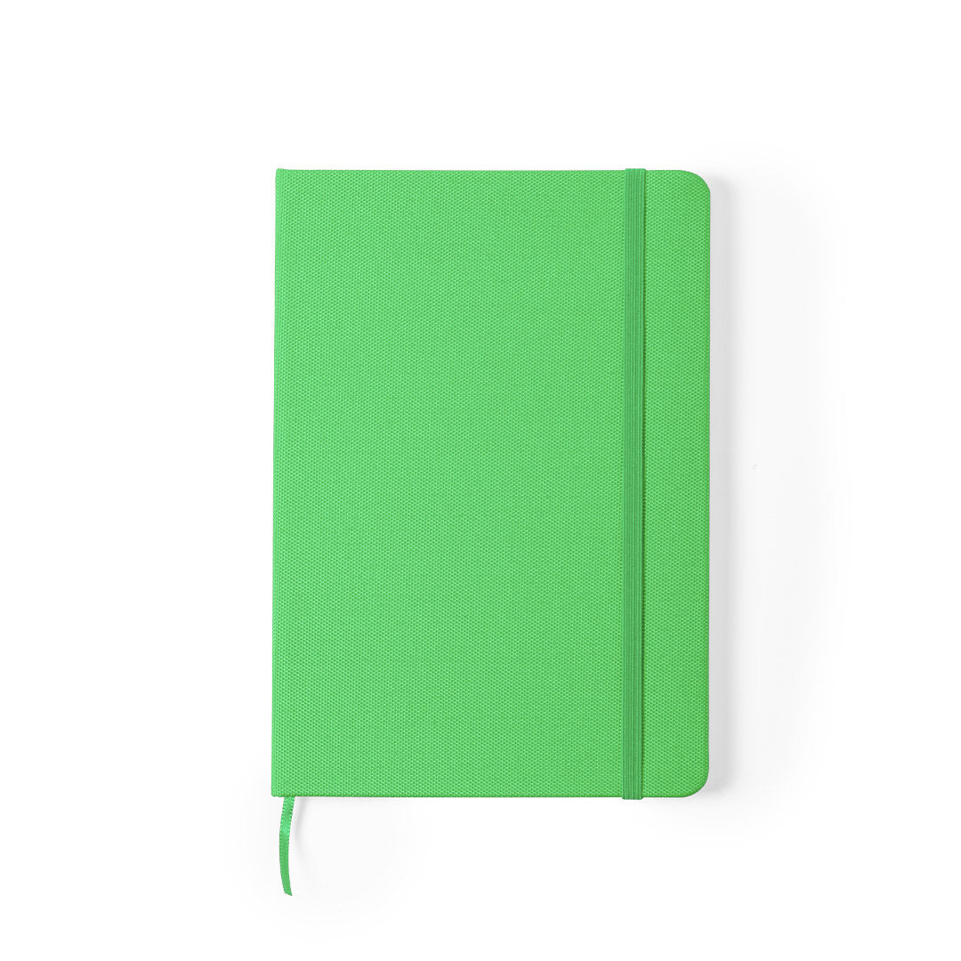 Bloc notes, 80 feuilles, couverture rigide polyester 600d rpet MEIVAX vert