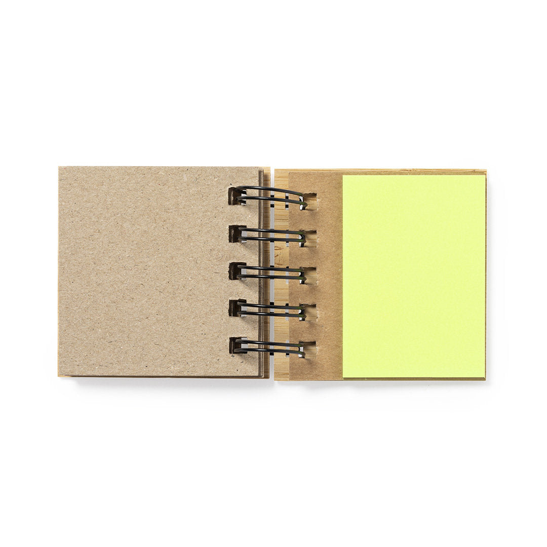 Bloc notes avec anneaux, en bambou, avec notes adhésives FEROS personnalisable