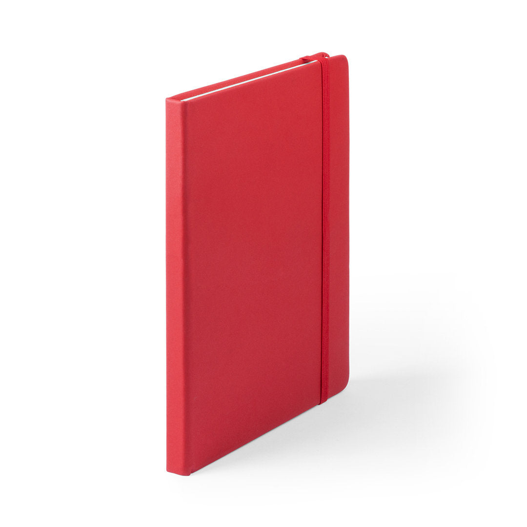 Bloc notes avec couverture rigide en cuir pu (similicuir), 100 feuilles CILUX rouge