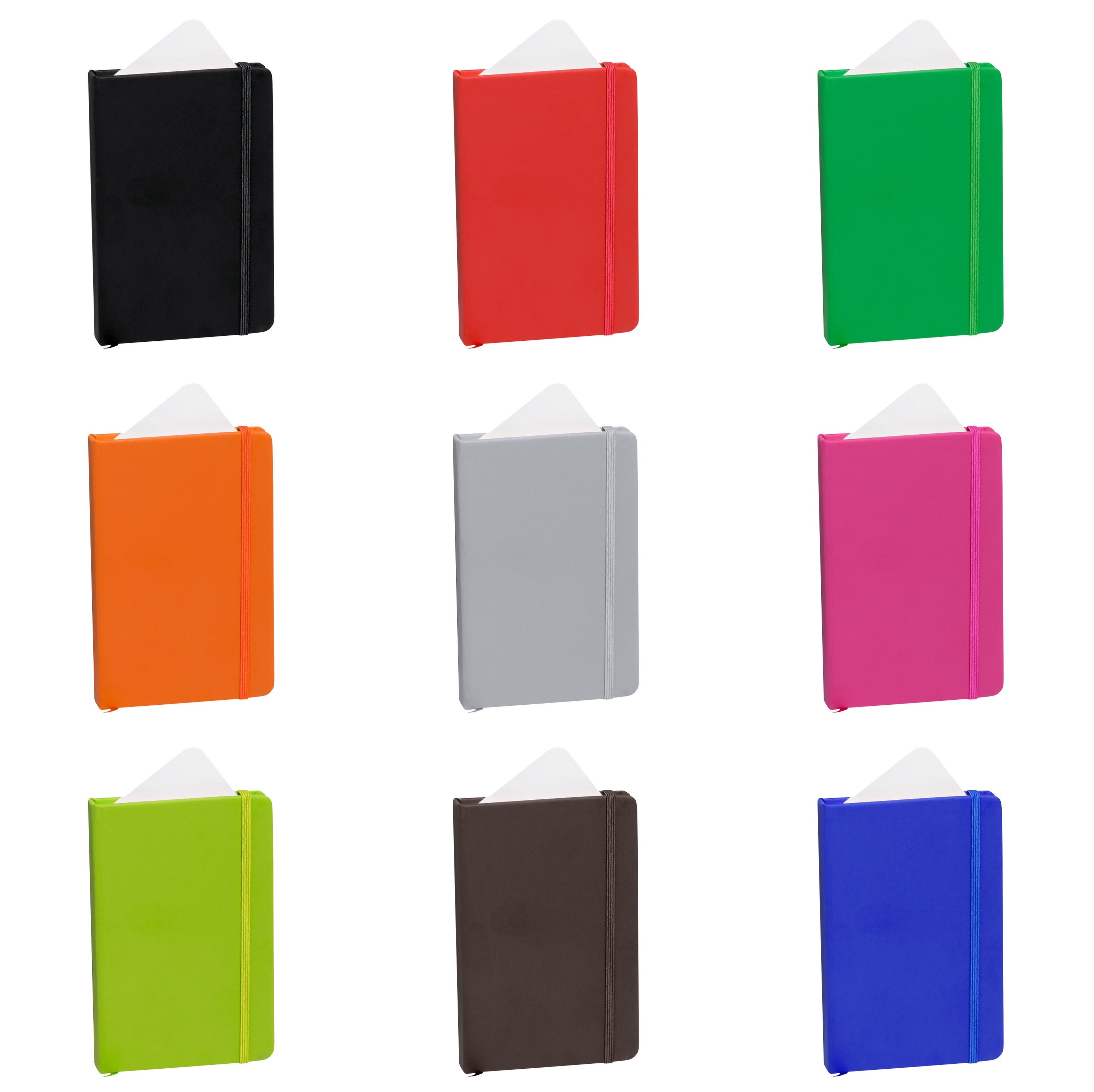 Bloc notes avec couverture rigide en similicuir 100 feuilles KINE coloris multiples