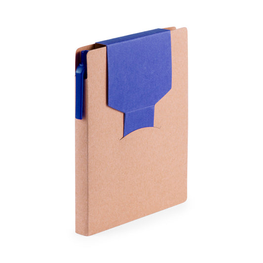 Bloc notes avec stylo à bille, bloc de 70 feuilles en carton recyclé CRAVIS bleu