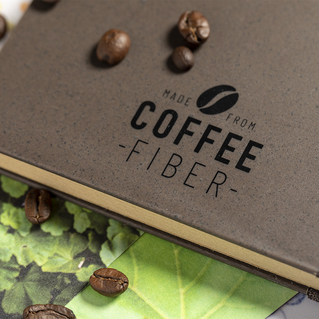 Bloc notes, couverture rigide, 100 feuilles en fibre de café et pp LANDO logo entreprise