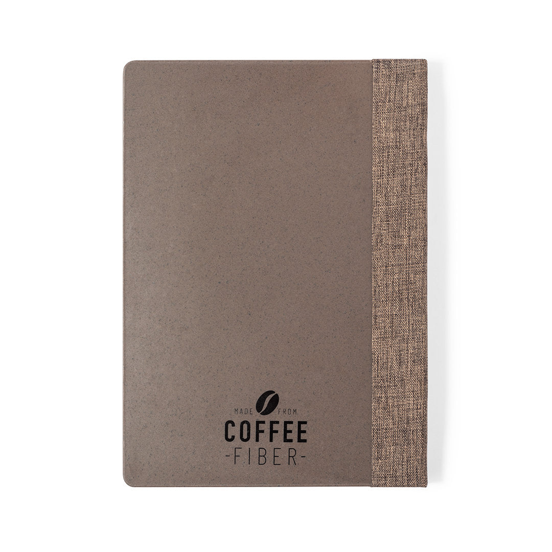Bloc notes, couverture rigide, 100 feuilles en fibre de café et pp LANDO marquage logo