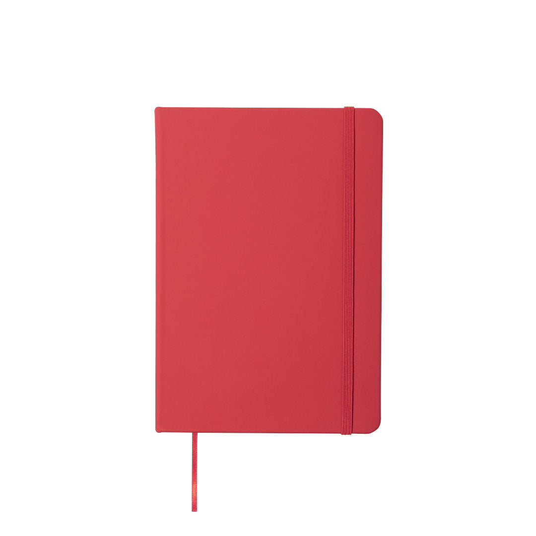 Bloc notes de taille a5, 100 feuilles, couverture rigide en similicuir KIOTO rouge personnalisable