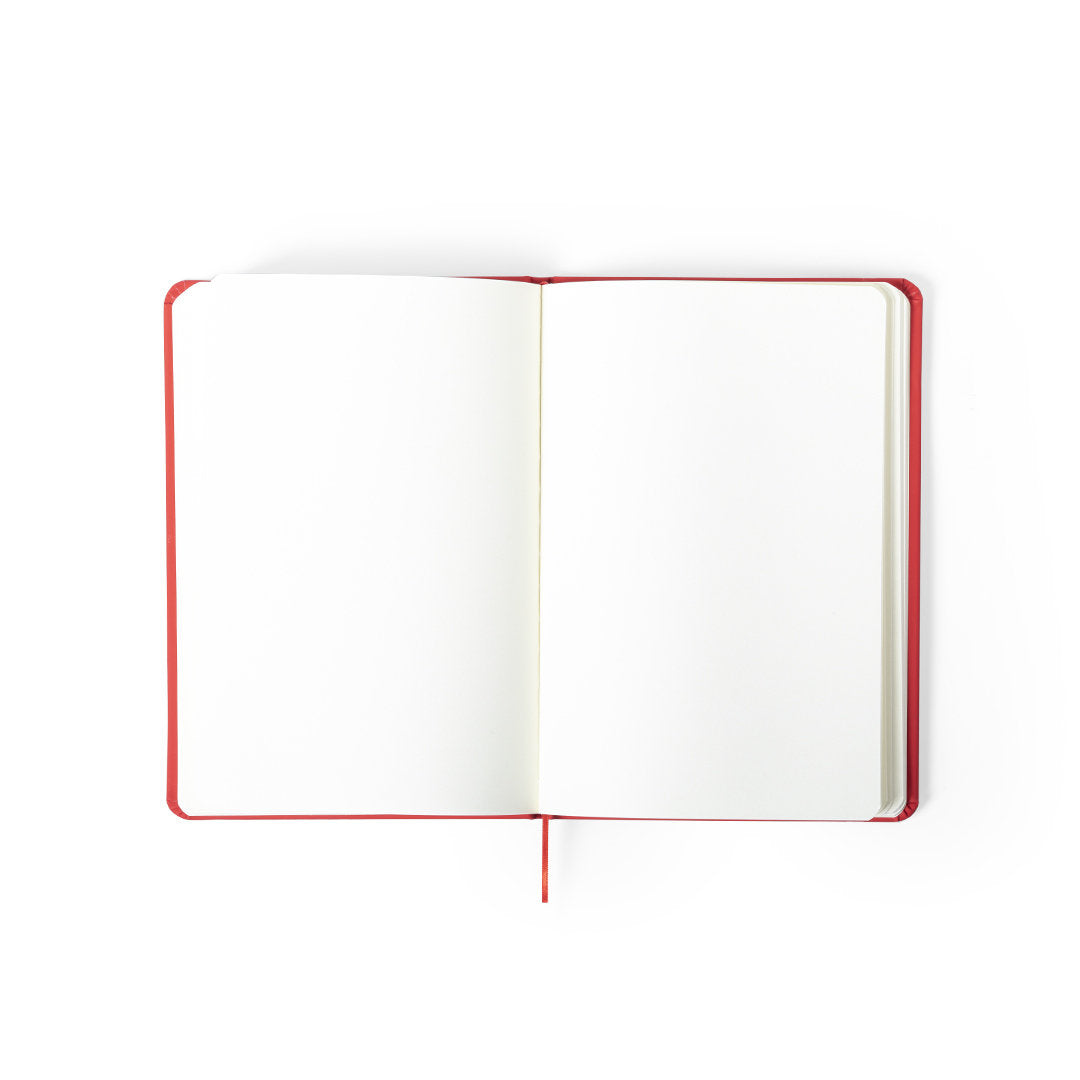 Bloc notes de taille a5, 100 feuilles, couverture rigide en similicuir KIOTO rouge personnalisable