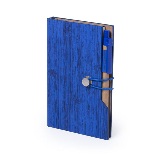 Bloc notes en similicuir avec stylo en carton recyclé inclus, 70 feuilles RASMOR bleu