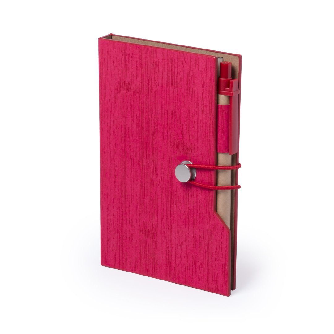 Bloc notes en similicuir avec stylo en carton recyclé inclus, 70 feuilles RASMOR rouge