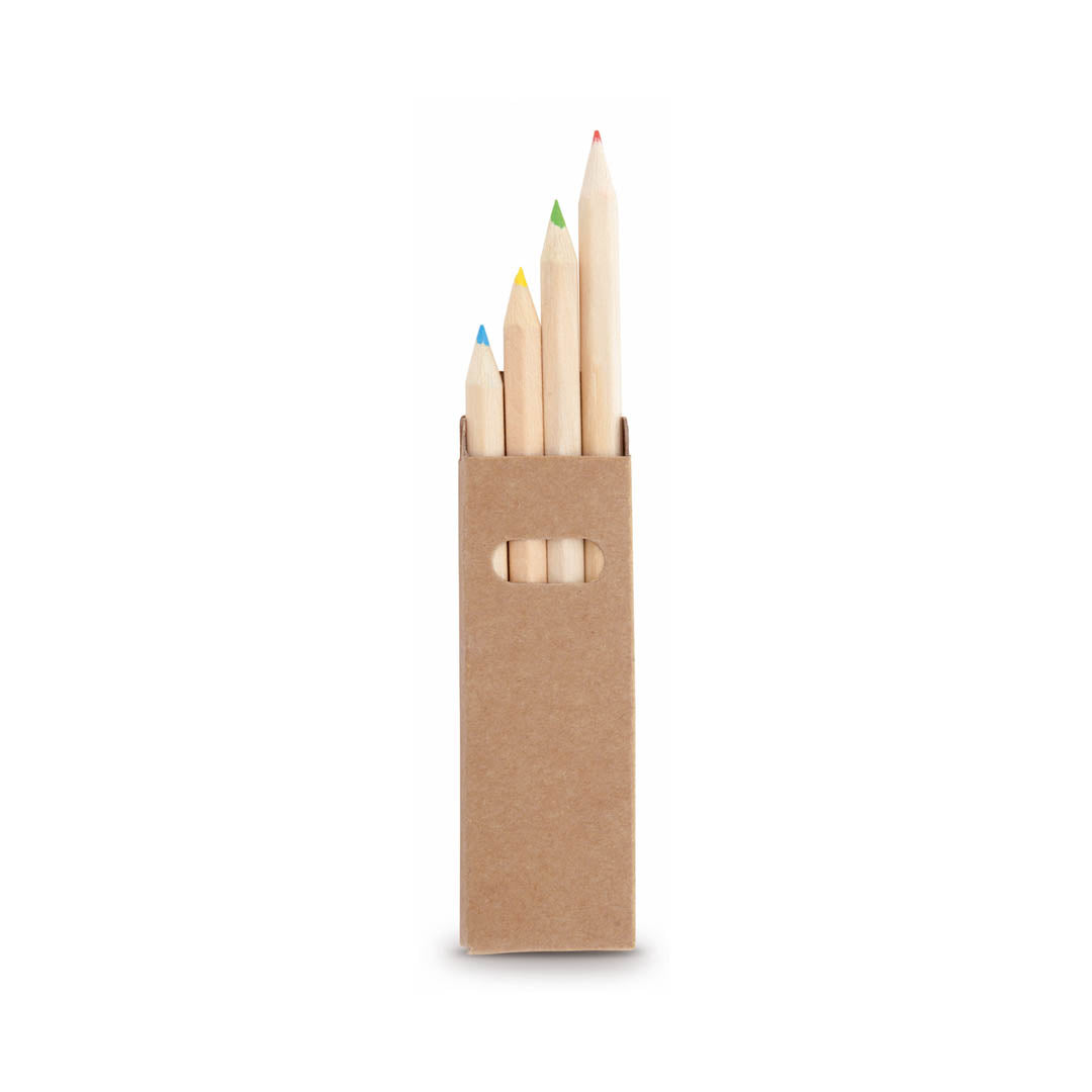 Boite de 4 crayons en bois TYNIE personnalisable logo entreprise