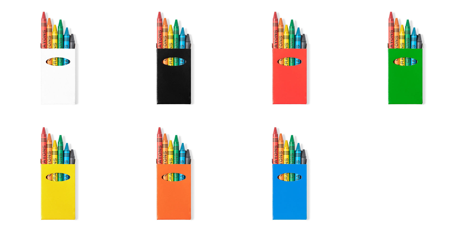 Boite de 6 crayons de cire TUNE coloris multiples pour étui en carton