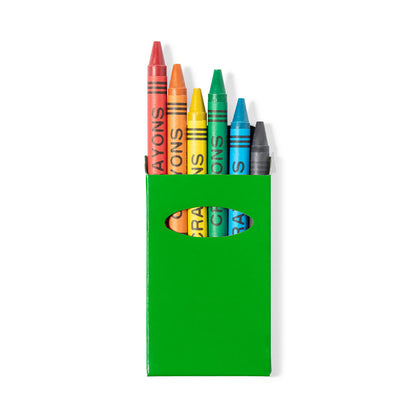 Boite de 6 crayons de cire TUNE étui vert