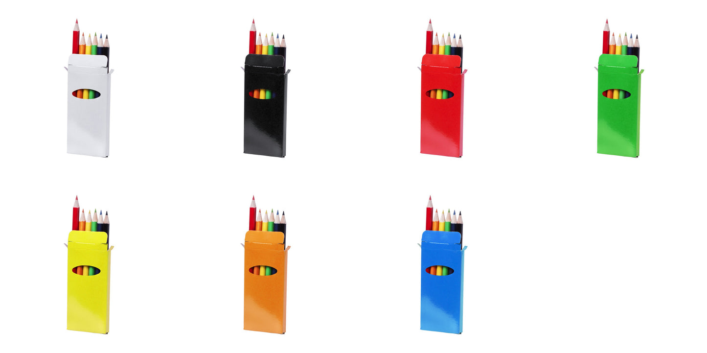 Boite de 6 crayons de couleur présentés dans une boîte à fenêtre en carton GARTEN coloris multiples pour l'étui carton
