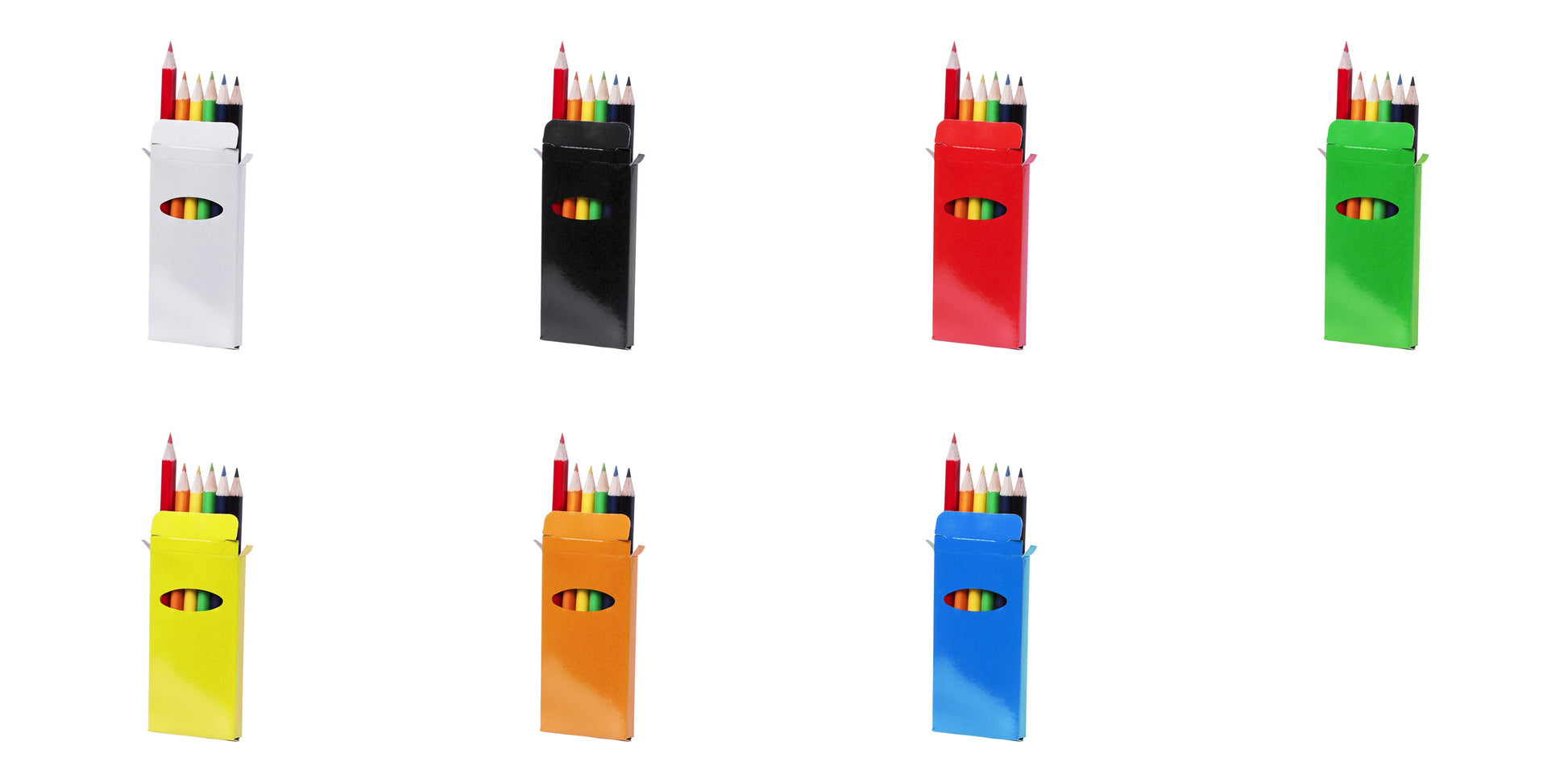 Boite de 6 crayons de couleur présentés dans une boîte à fenêtre en carton GARTEN coloris multiples pour l'étui carton