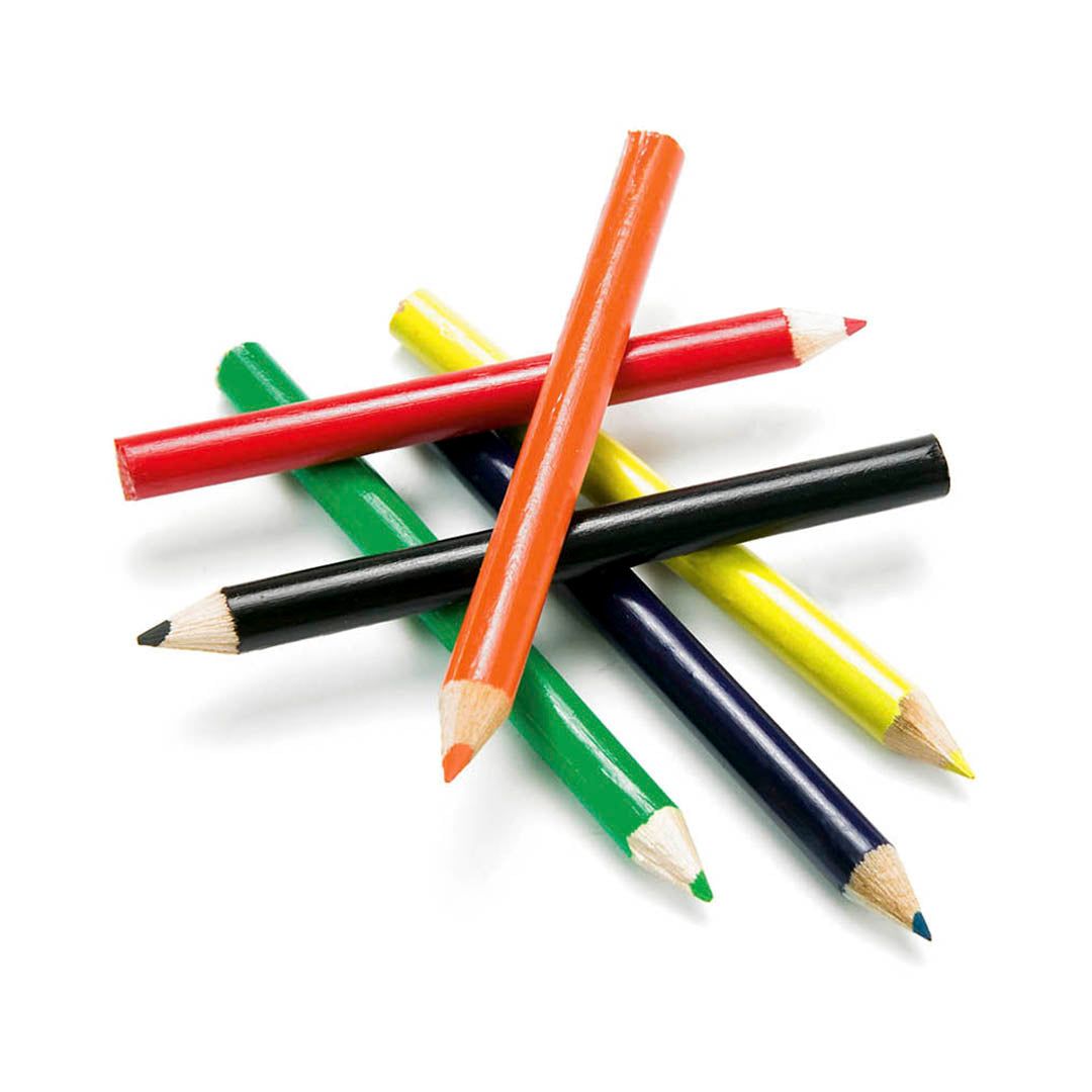 Boite de 6 crayons de couleur présentés dans une boîte à fenêtre en carton