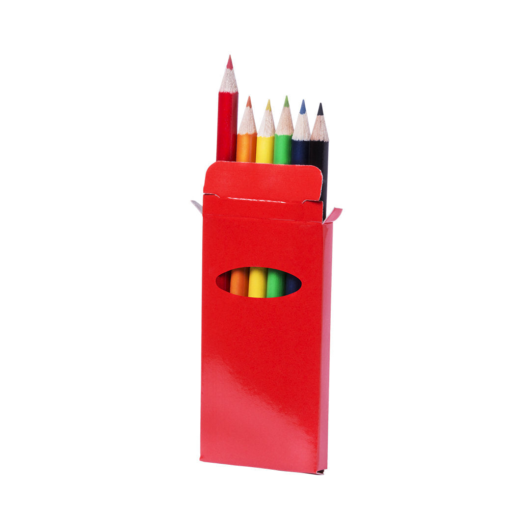 Boite de 6 crayons de couleur présentés dans une boîte à fenêtre en carton GARTEN personnalisable logo entreprise
