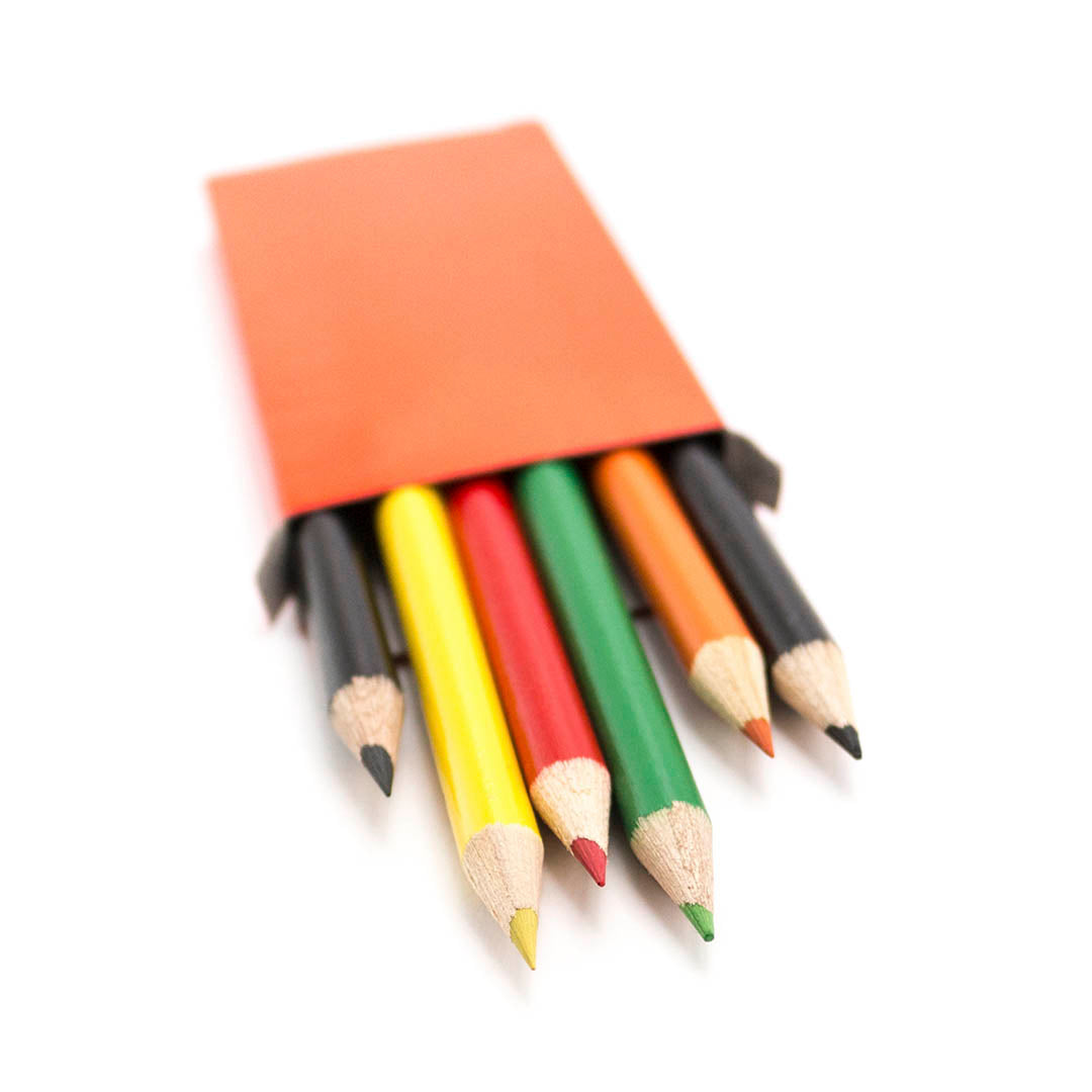Boite de 6 crayons de couleur présentés dans une boîte à fenêtre en carton GARTEN logo sur étui carton