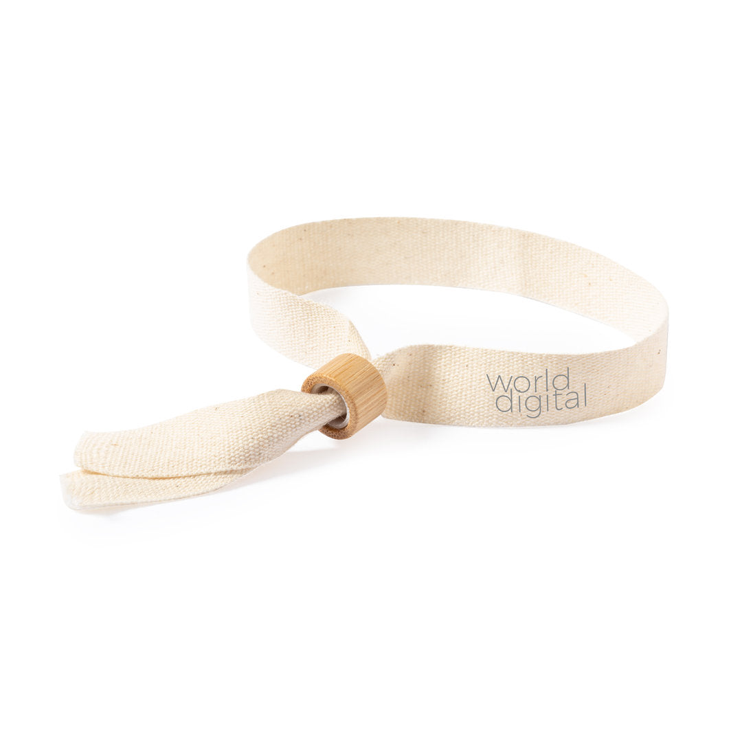 Accessoire naturel : Bracelet 100% coton avec fermoir en bambou et fermeture sécurisée