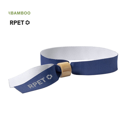 Bracelet événementiel de la ligne nature en polyester RPET avec régleur en bambou