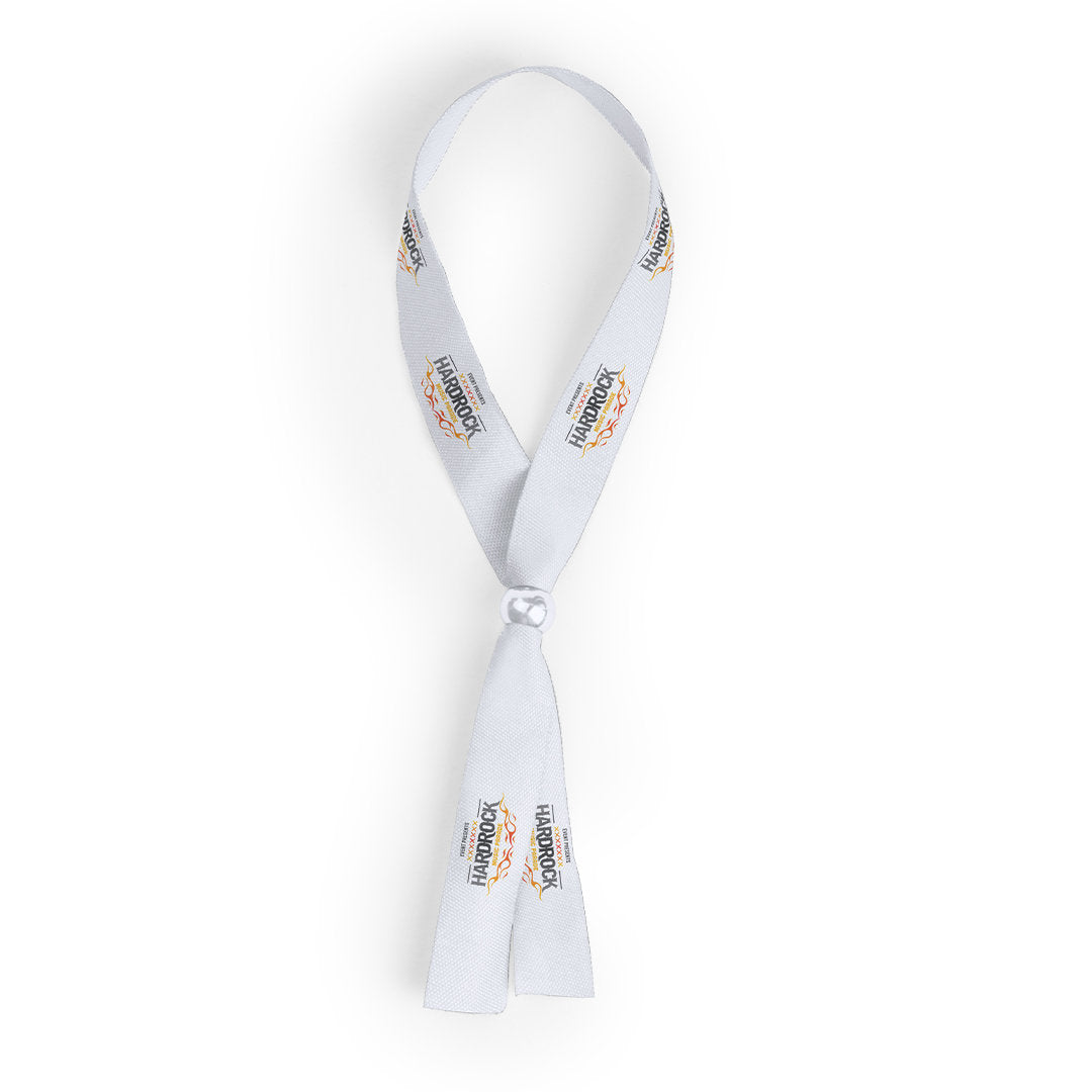 Accessoire de mode : Bracelet en polyester souple avec réglage en coloris argent brillant