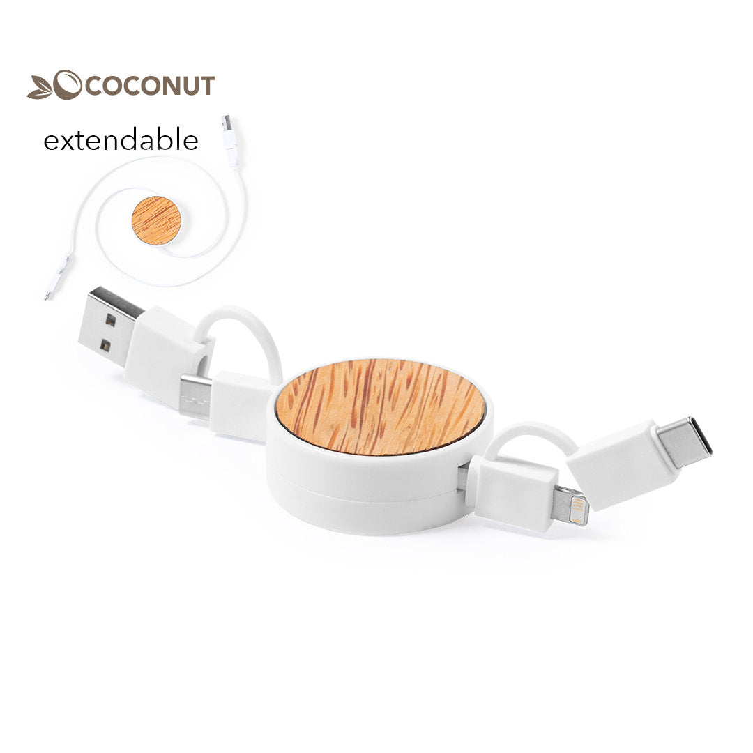 Câble d'extension USB éco-responsable fabriqué à partir de noix de coco