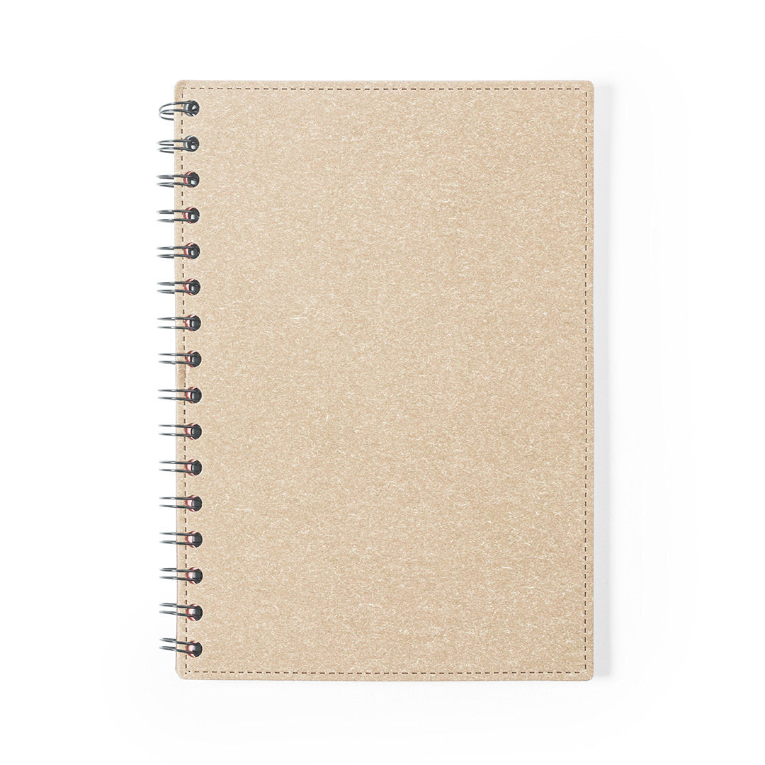 Cahier a5 80 feuilles avec couverture rigide en carton recyclé IDINA beige