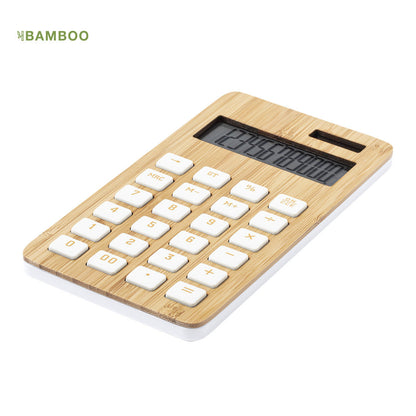Calculatrice à 12 chiffres en bambou et abs