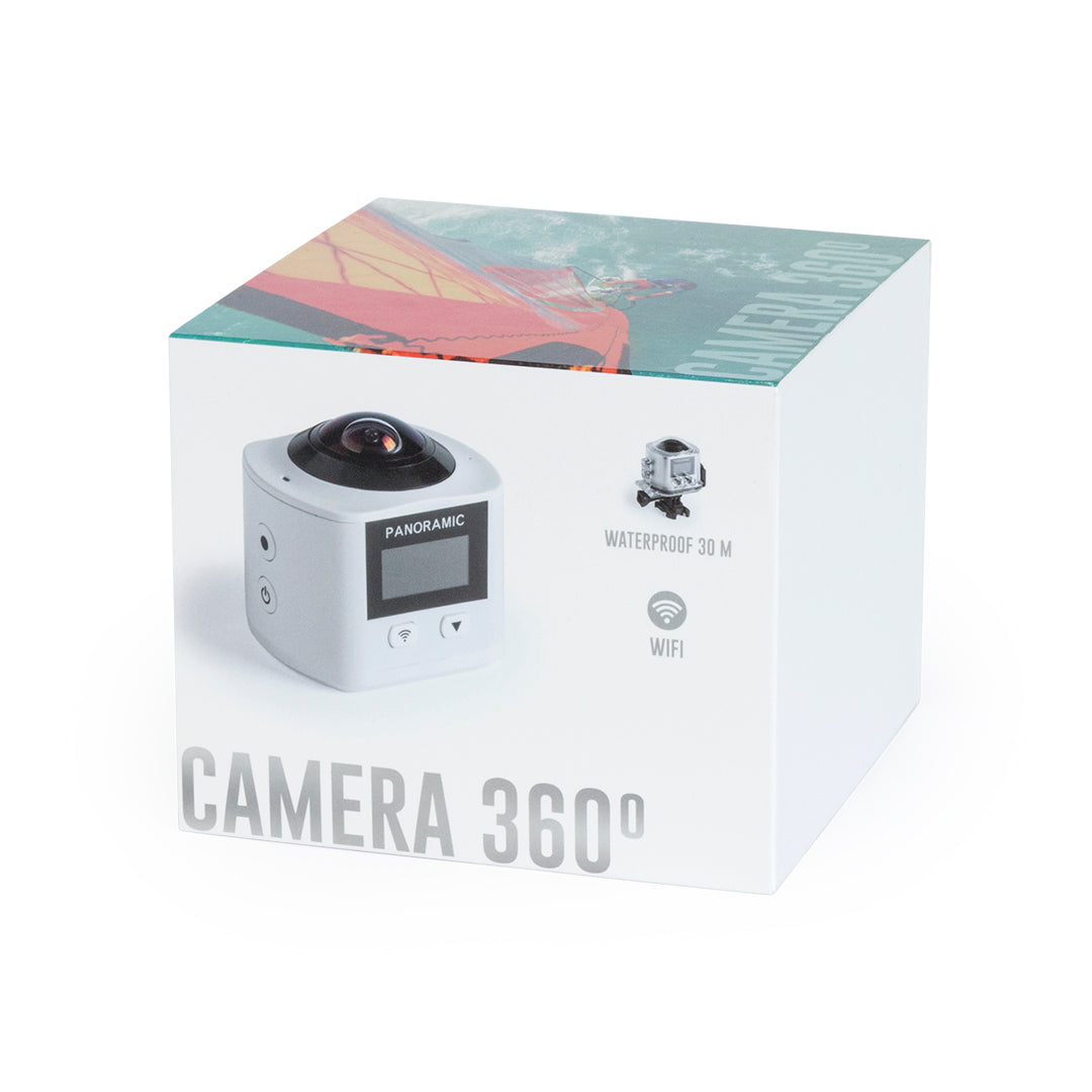 Caméra de sport 360 degrés avec capture vidéo 2448p, batterie 1100 mAh LOGANS étui carton