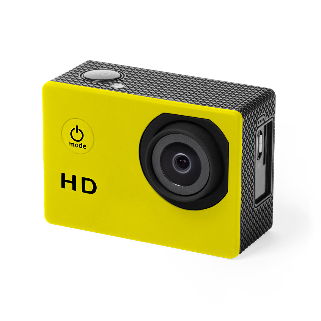 Caméra de sport, capture vidéo hd 720p, batterie 900 mAh KOMIR jaune