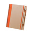 Carnet à spirales avec couverture en carton recyclé 60 feuilles, stylo en carton recyclé inclus TUNEL orange