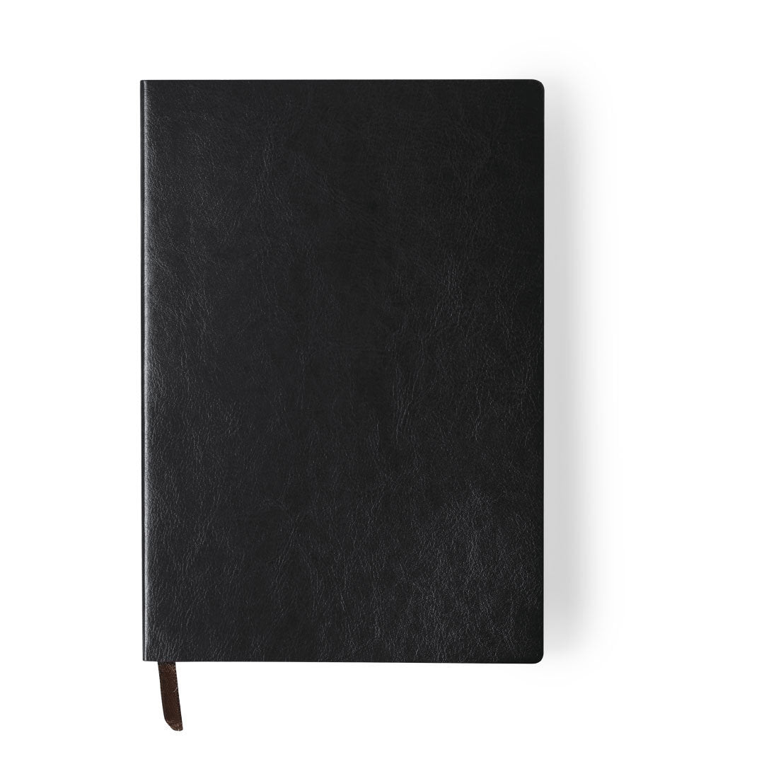 Carnet A5 100 feuilles en similicuir PALDON noir