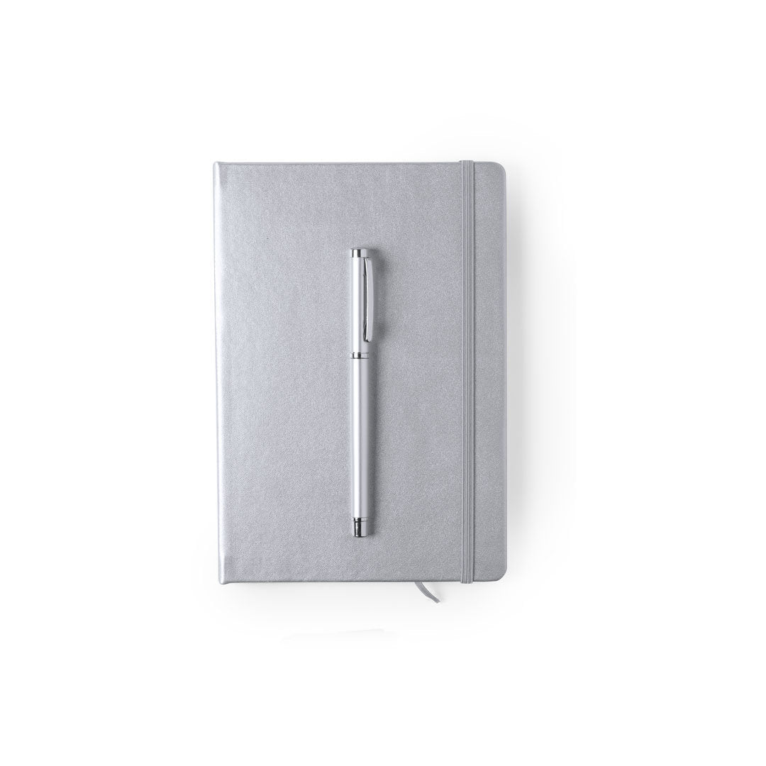 Carnet A5, 80 feuilles vierges, fourni avec un roller aluminium, YAZIL marquage logo