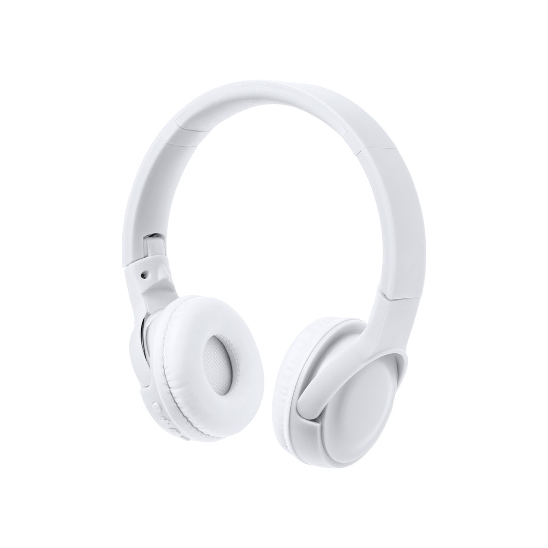 Casque audio bluetooth 5.0 avec jack 3,5 mm, batterie 200 mAh PENDIL blanc avec logo