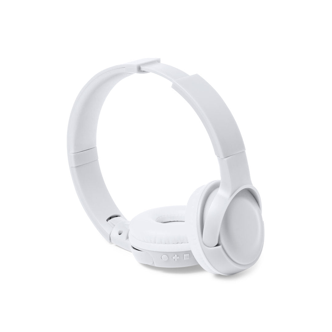 Casque audio bluetooth 5.0 avec jack 3,5 mm, batterie 200 mAh PENDIL logo entreprise blanc