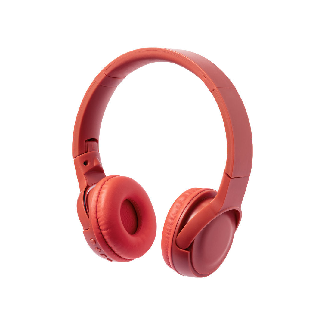 Casque audio bluetooth 5.0 avec jack 3,5 mm, batterie 200 mAh rouge