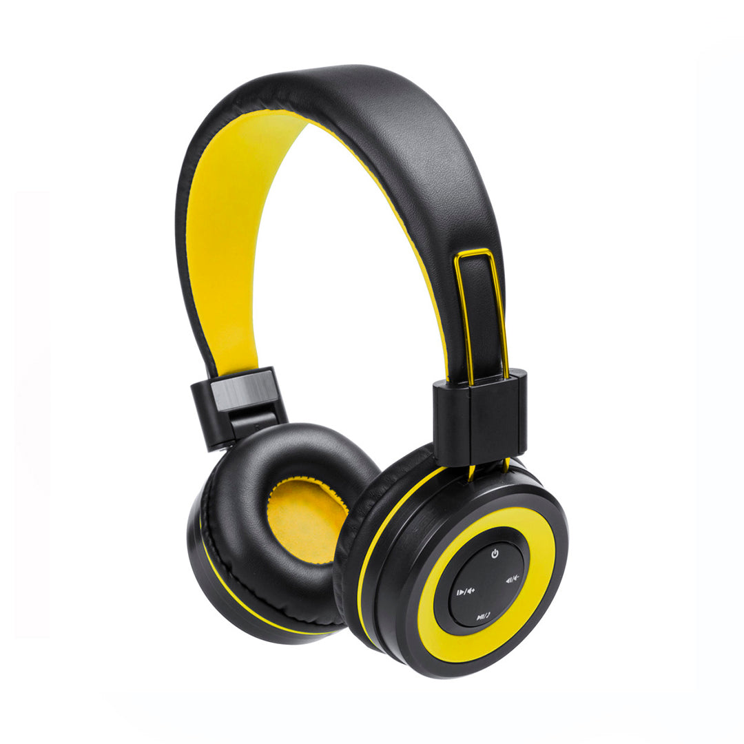 Casque audio bluetooth avec jack 3,5mm TRESOR jaune