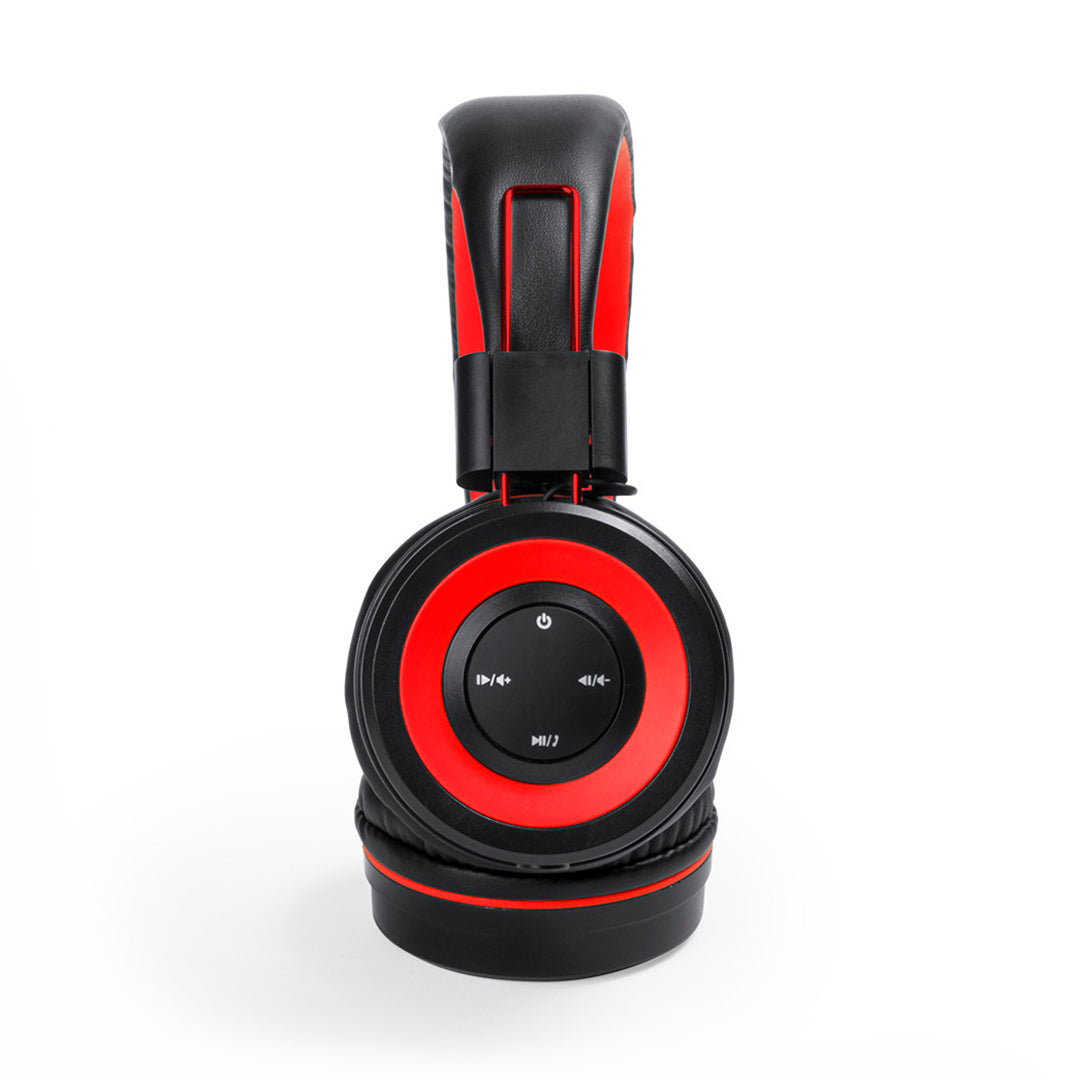 Casque audio bluetooth avec jack 3,5mm TRESOR rouge