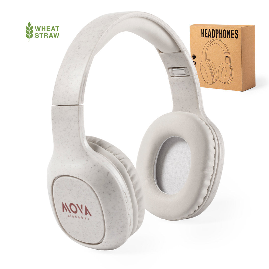 Découvrez un casque Bluetooth® 5.0 de la gamme nature, fabriqué en paille de blé pour une démarche éco-responsable. Profitez de coussinets ergonomiques, d'une fonction radio FM, et d'une fente pour carte Micro SD. Livré avec câble jack 3,5 mm dans une boîte cadeau éco-conçue