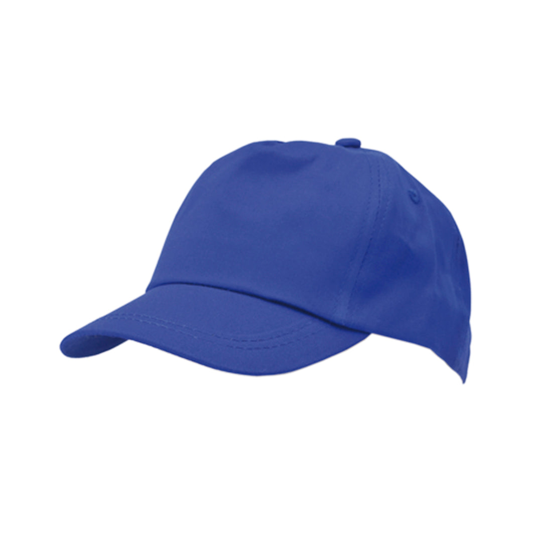 Casquette à 5 panneaux avec fermeture Velcro en 100% coton
