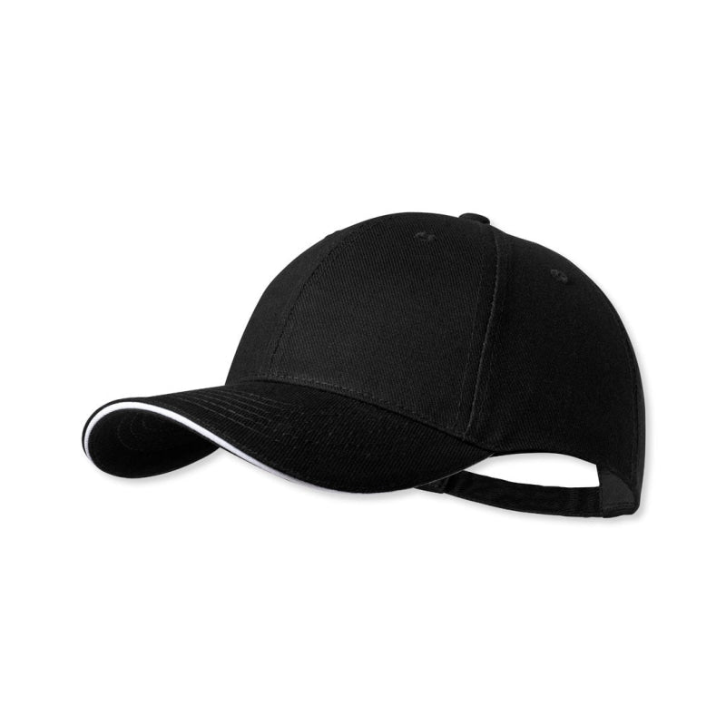 Casquette 6 Pans En Coton Peigné Résistant 250G/M2 Linnea Noir Casquettes