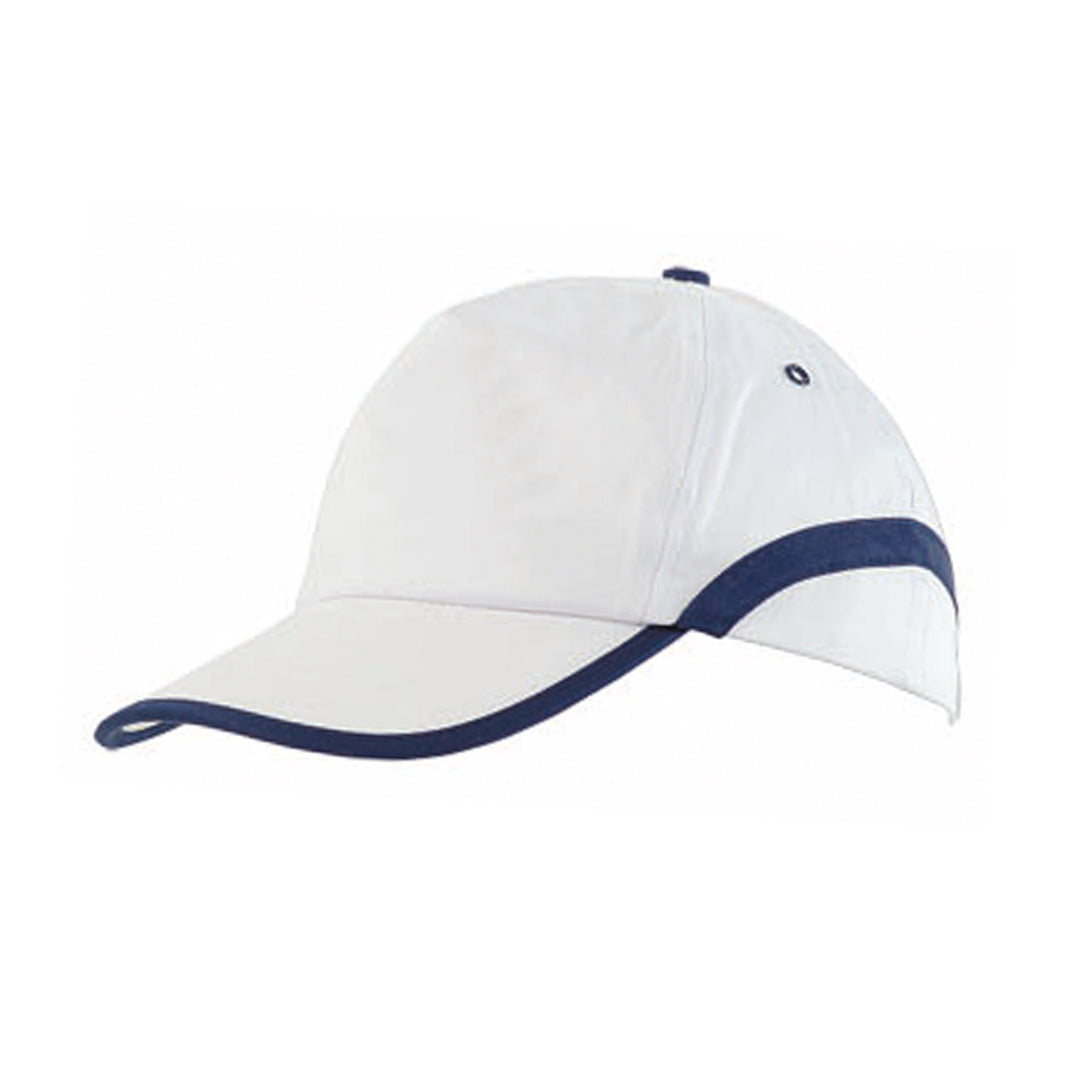 Casquette à 5 panneaux en 100% coton avec liseré contrasté sur la visière et les côtés LINE