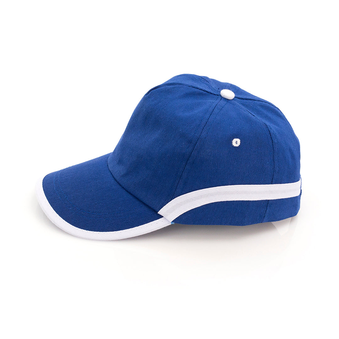 Casquette à 5 panneaux en 100% coton avec liseré contrasté sur la visière et les côtés LINE