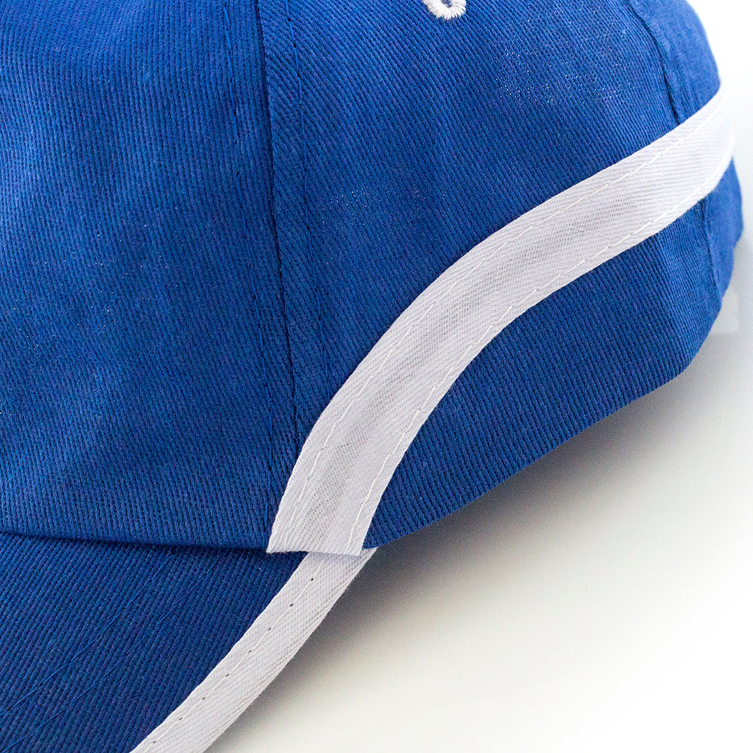 Casquette à 5 panneaux en 100% coton avec liseré contrasté sur la visière et les côtés LINE