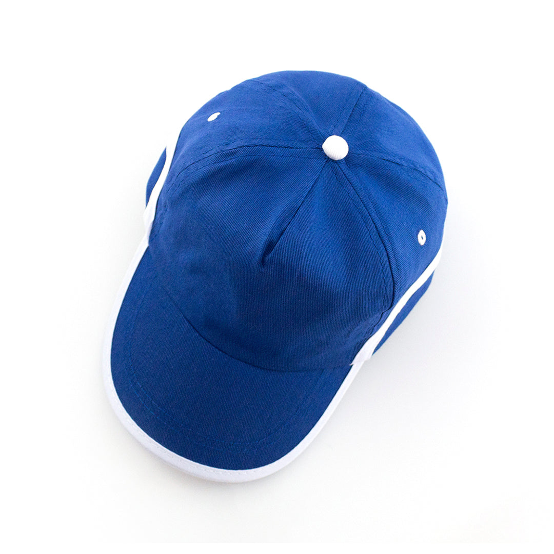 Casquette à 5 panneaux en 100% coton avec liseré contrasté sur la visière et les côtés LINE