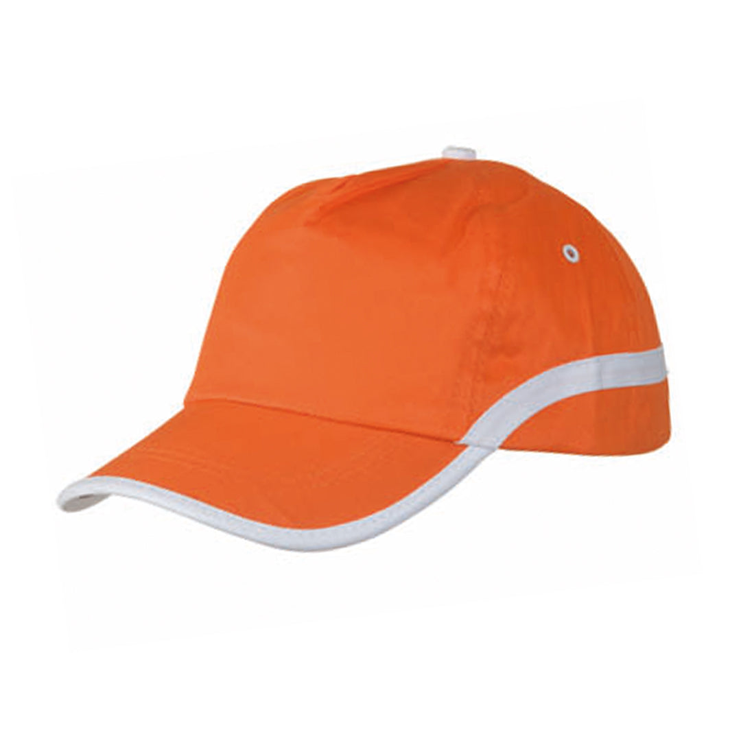 Casquette à 5 panneaux en 100% coton avec liseré contrasté sur la visière et les côtés LINE